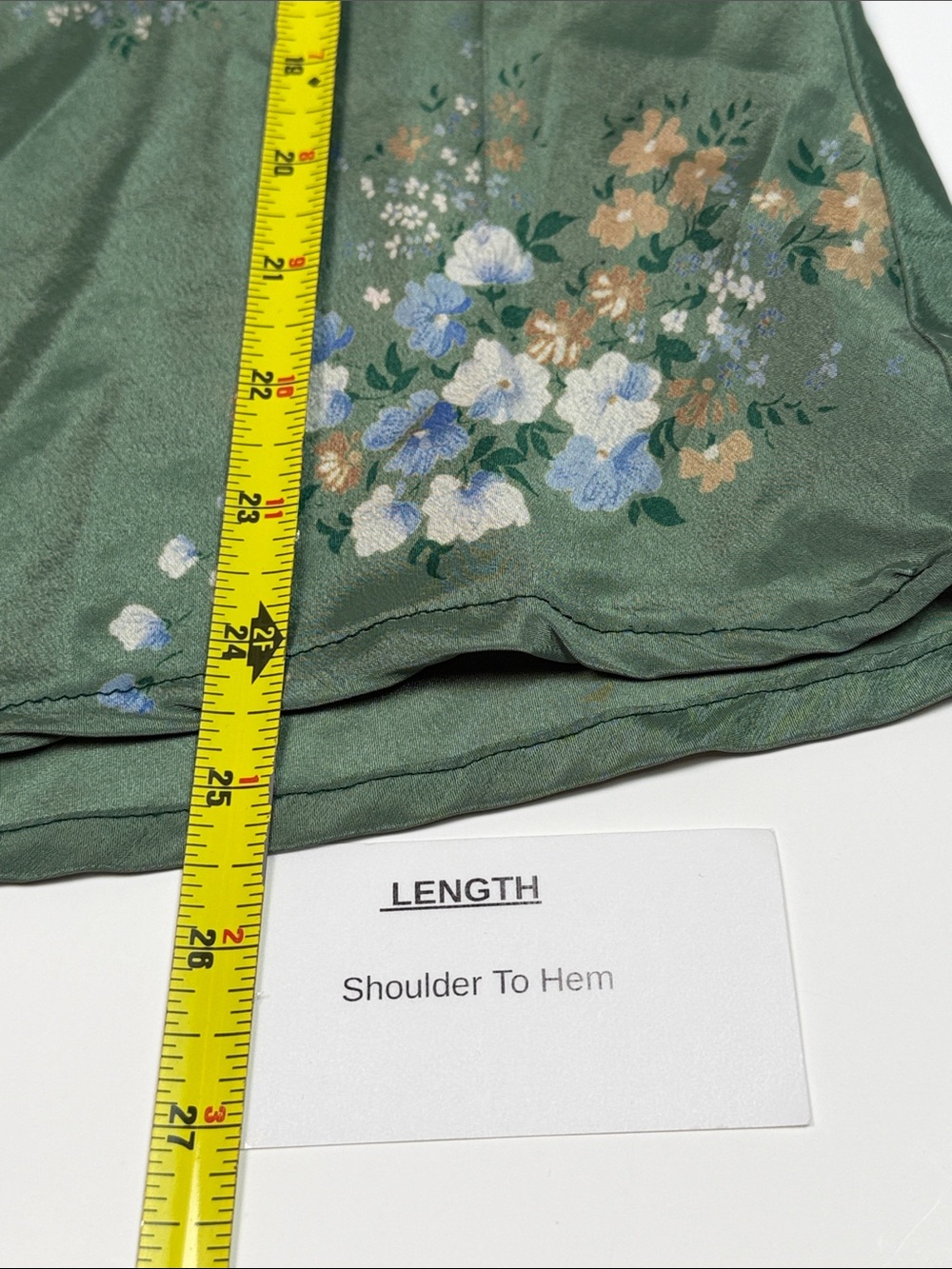 Vintage Horsefeathers Green Satin Floral Camisole Size XL Tie Front Lingerie - Picture 9 of 11